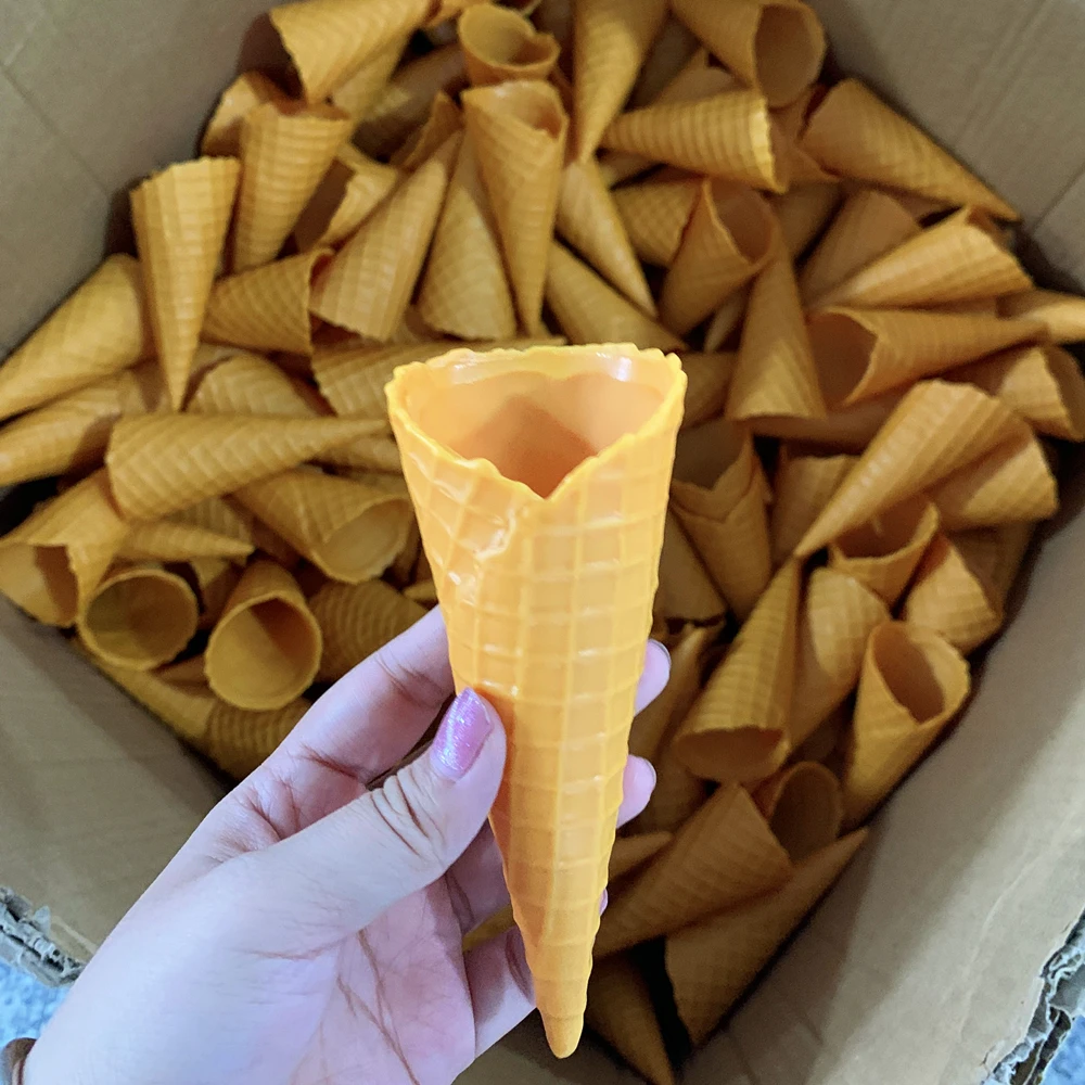 Simulation Crispy Big Mac Real Gelato Ice Cream Cone ASMR Sound Waff Model Food DIY Props Sameple Flower Bouquet Festival Ikeban