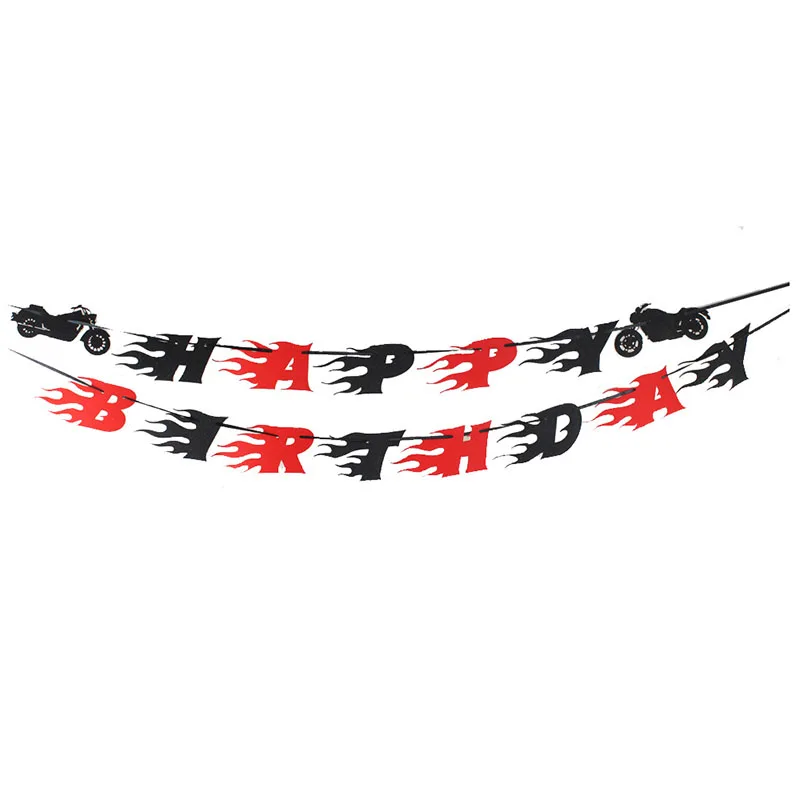 Motocross Birthday Party Decoration Cake Cupcake Toppers Motorcycle Banner Cake Decor for Man's or Boy's Birthday Party Supplies