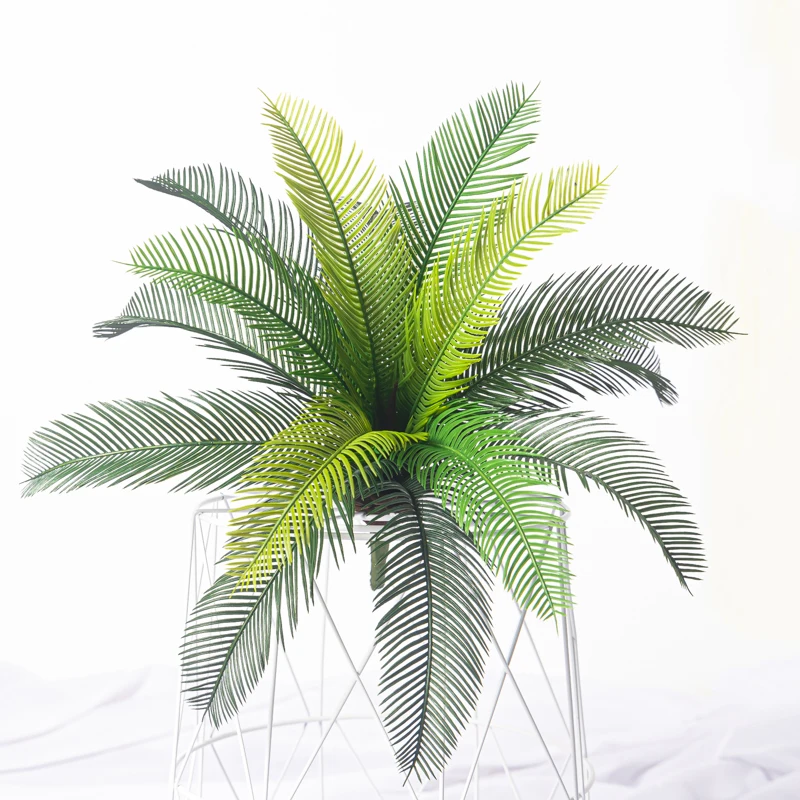 45cm Large Artificial Palm Tree Branch Tropical Fake Cycad Plants Plastic Coconut Tree Leafs For Home Garden Party Wedding Decor