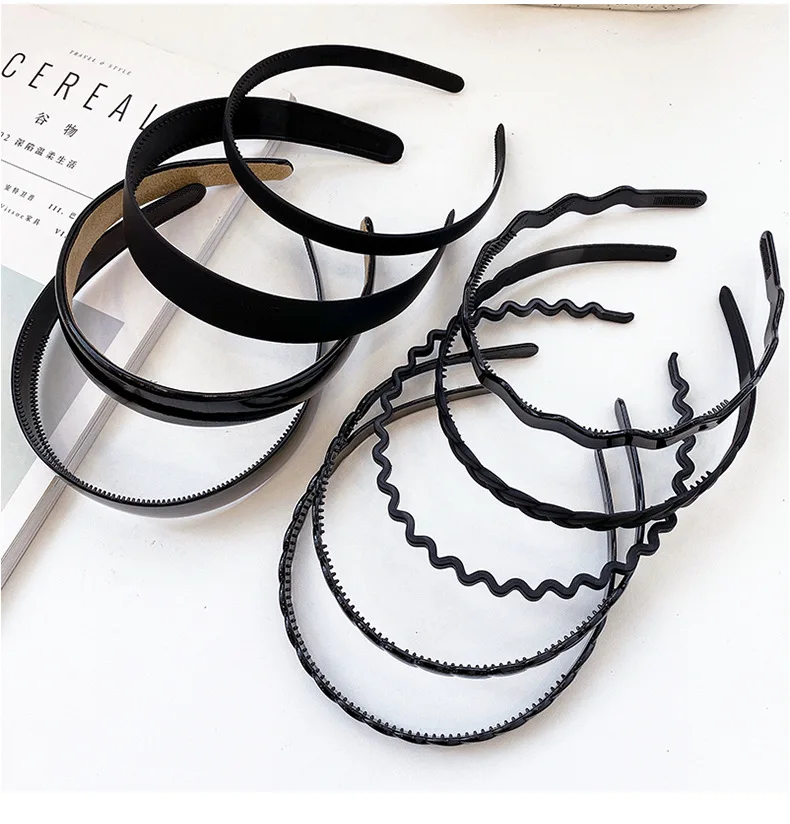 Plastic Metal Black Brown Hairbands Headbands for Men Women Headwear Washing Sports Hair Hoop Band Unisex Hair Accessories