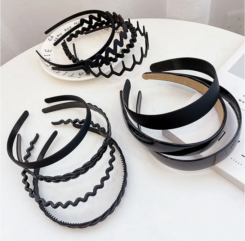 Plastic Metal Black Brown Hairbands Headbands for Men Women Headwear Washing Sports Hair Hoop Band Unisex Hair Accessories