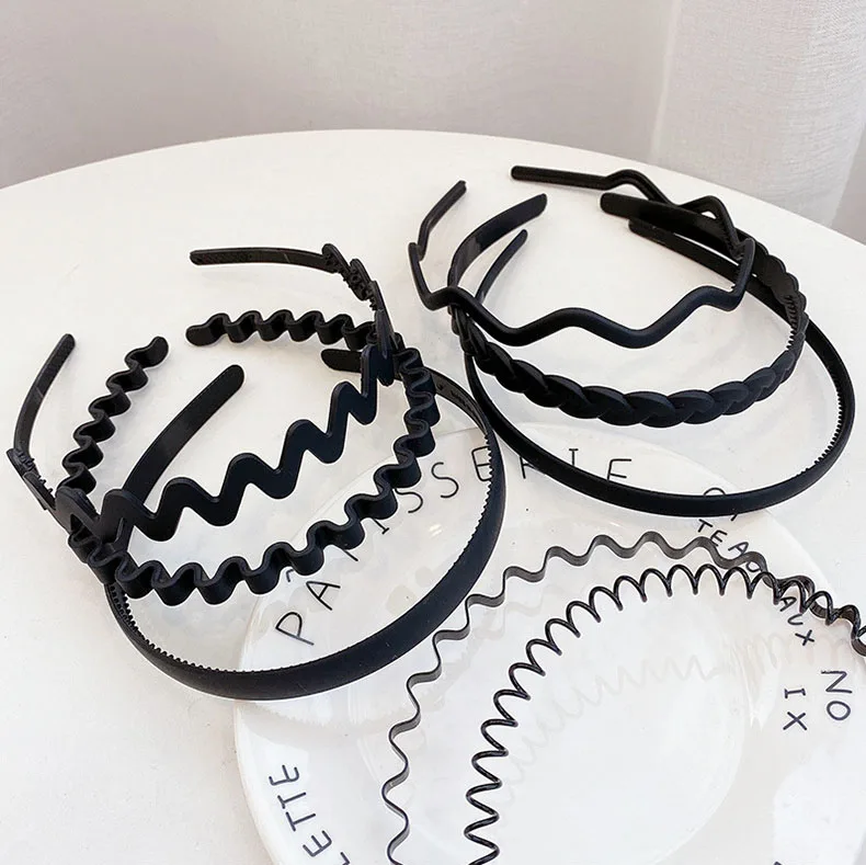 Plastic Metal Black Brown Hairbands Headbands for Men Women Headwear Washing Sports Hair Hoop Band Unisex Hair Accessories