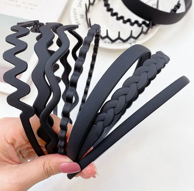 Plastic Metal Black Brown Hairbands Headbands for Men Women Headwear Washing Sports Hair Hoop Band Unisex Hair Accessories