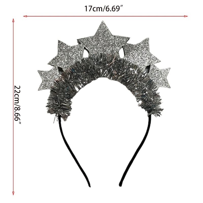Festival Headband Glitter Stars Hairband New Year Party Favors Star Tinsel Decor