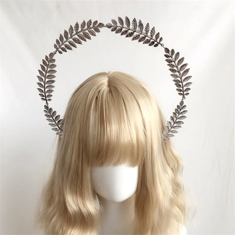 2022 Gorgeous Vintage Mary Baroque Tiara Headwear Gothic Lolita Black Rose Devil Feather Wings Goddess Sun Halo Crown Headband