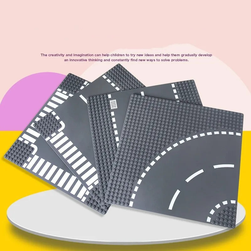 Building Blocks Accessories Floor 25.5*25.5cm City Roads Street Compatible Lego Small Particles DIY Children's Toys Creative