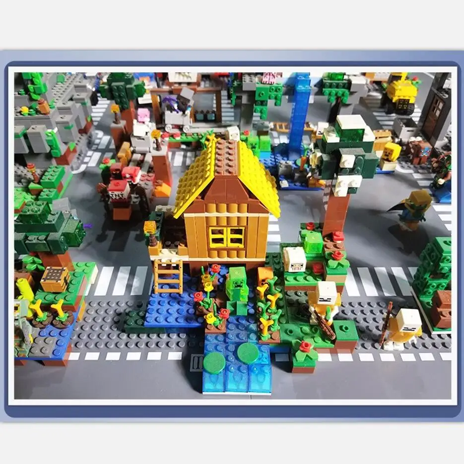 Building Blocks Accessories Floor 25.5*25.5cm City Roads Street Compatible Lego Small Particles DIY Children's Toys Creative