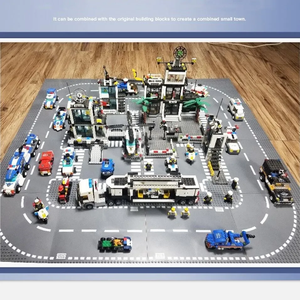 Building Blocks Accessories Floor 25.5*25.5cm City Roads Street Compatible Lego Small Particles DIY Children's Toys Creative