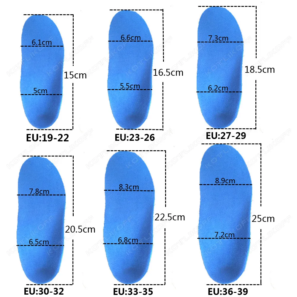 Kotlikoff kids Comfort Insoles For Flat Feet Plantar Fasciitis Orthopedic Shoes Sport Running Insoles Pads In Shoe Orthotics