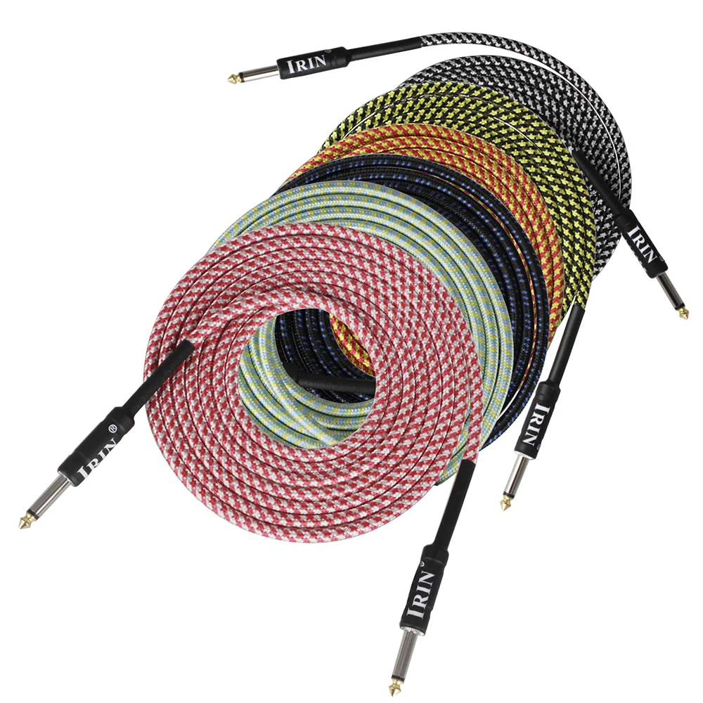 SHUFFLE Guitar Cable Wire Cord Bass Electric Box Audio Cable Guitar Noise Reduction Line Color Braided Shielded Cable 3/6/10M