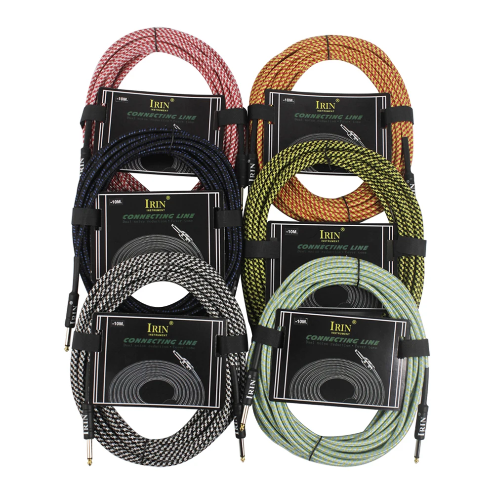 SHUFFLE Guitar Cable Wire Cord Bass Electric Box Audio Cable Guitar Noise Reduction Line Color Braided Shielded Cable 3/6/10M