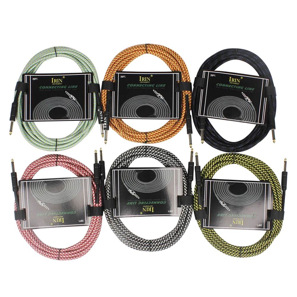 SHUFFLE Guitar Cable Wire Cord Bass Electric Box Audio Cable Guitar Noise Reduction Line Color Braided Shielded Cable 3/6/10M