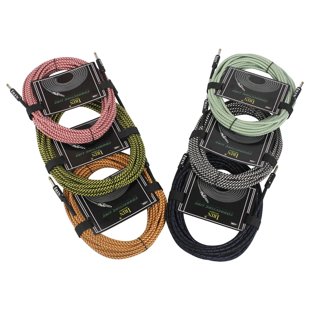 SHUFFLE Guitar Cable Wire Cord Bass Electric Box Audio Cable Guitar Noise Reduction Line Color Braided Shielded Cable 3/6/10M