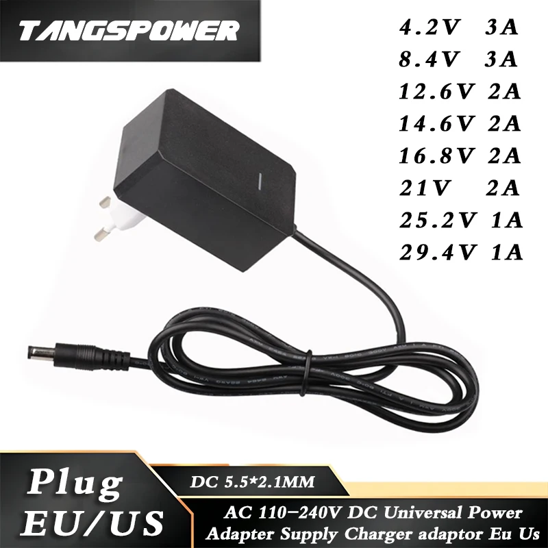 4.2V 8.4V 12.6V 16.8V 29.4V Power Supply Charger Adapter for HDMI Splitter WiFi for Deko Screwdriver 18650 Battery