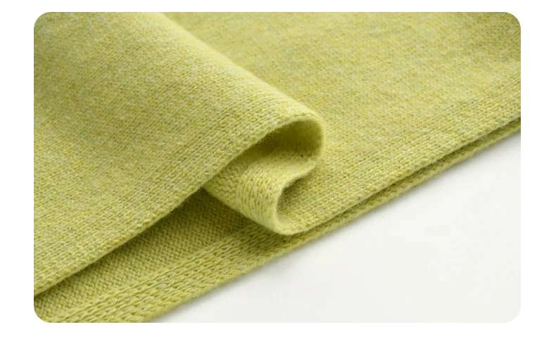 Fresh green wool small scarf women autumn winter warm knitted solid color scarves luxury kids adults christmas new year gifts