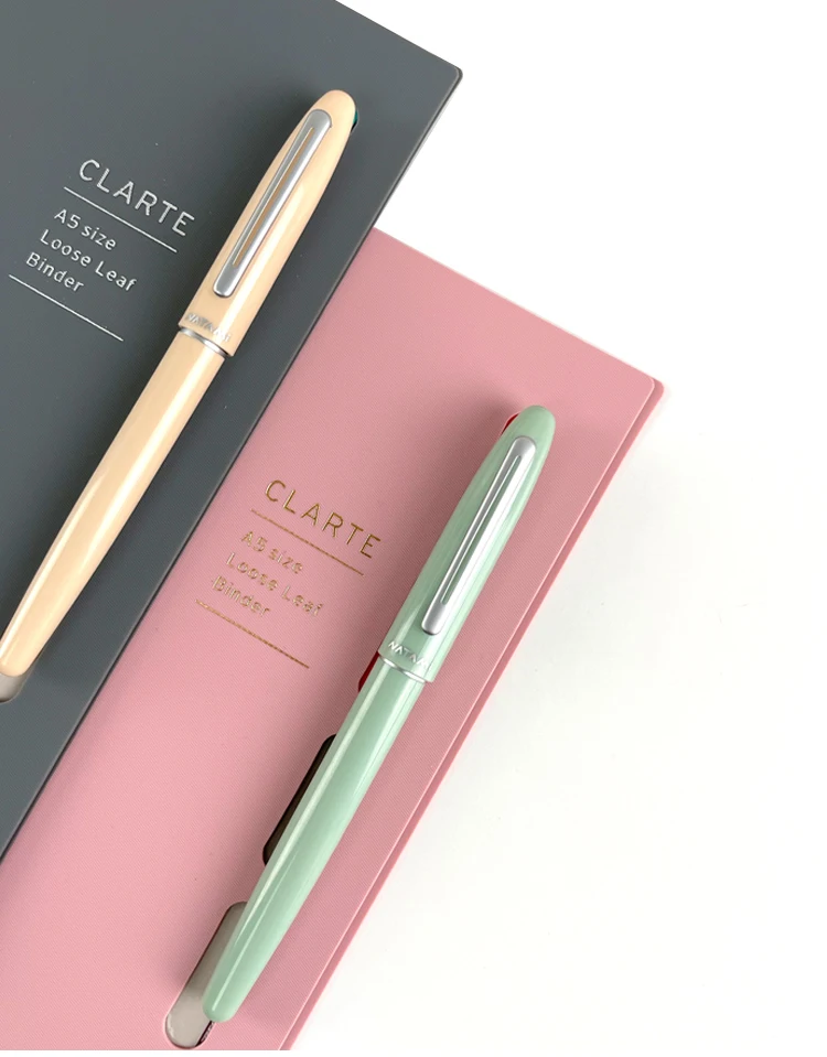 Natami Fountain Pen Fine Hooded Nib Converter 1 Ink Cartridge Pastel Color Lightweight Smooth Writing Aluminum Trim Metal Clip