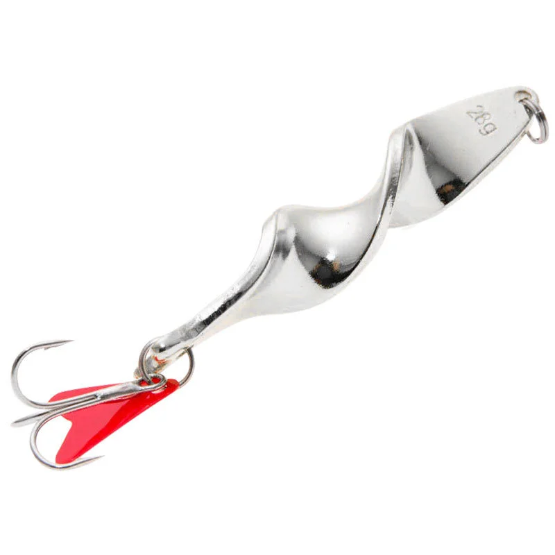 1PCS Rotating Metal Spinner Spoon Fishing Lure Gold Silver 7g 10g 14g 21g 28g Baits For Trout Pike Pesca Fish Treble Hook Tackle