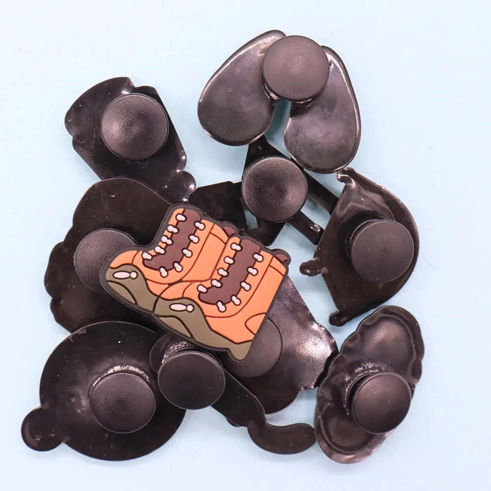 1-10PCS PVC Shoe Charms Camp Telescope Chair Flashlight Sleeping Bag Backpack Compass Buckle Clogs Hole Slipper Decoration Gift