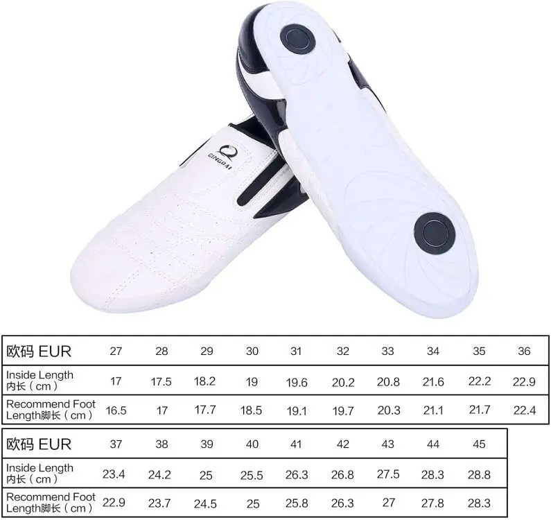 GINGPAI Breathable Taekwondo Shoes Karate Kung Fu Wrestling Martial Arts Shoes Adults Child Non-slip Soft Oxford Soles Sneakers