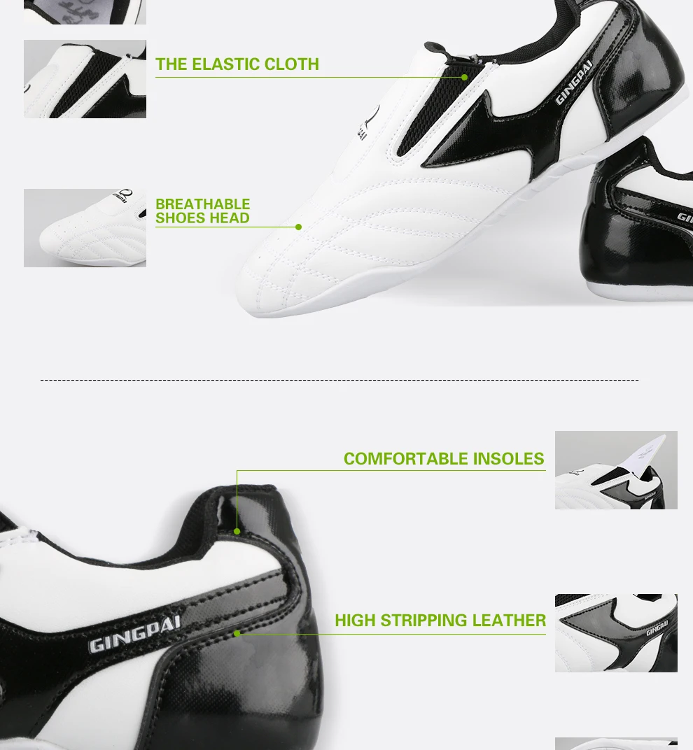 GINGPAI Breathable Taekwondo Shoes Karate Kung Fu Wrestling Martial Arts Shoes Adults Child Non-slip Soft Oxford Soles Sneakers