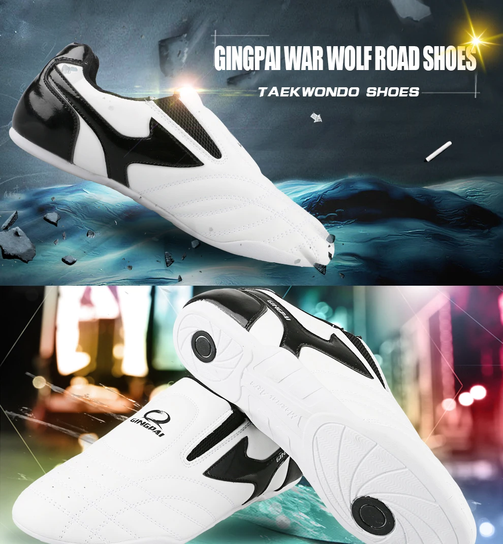 GINGPAI Breathable Taekwondo Shoes Karate Kung Fu Wrestling Martial Arts Shoes Adults Child Non-slip Soft Oxford Soles Sneakers