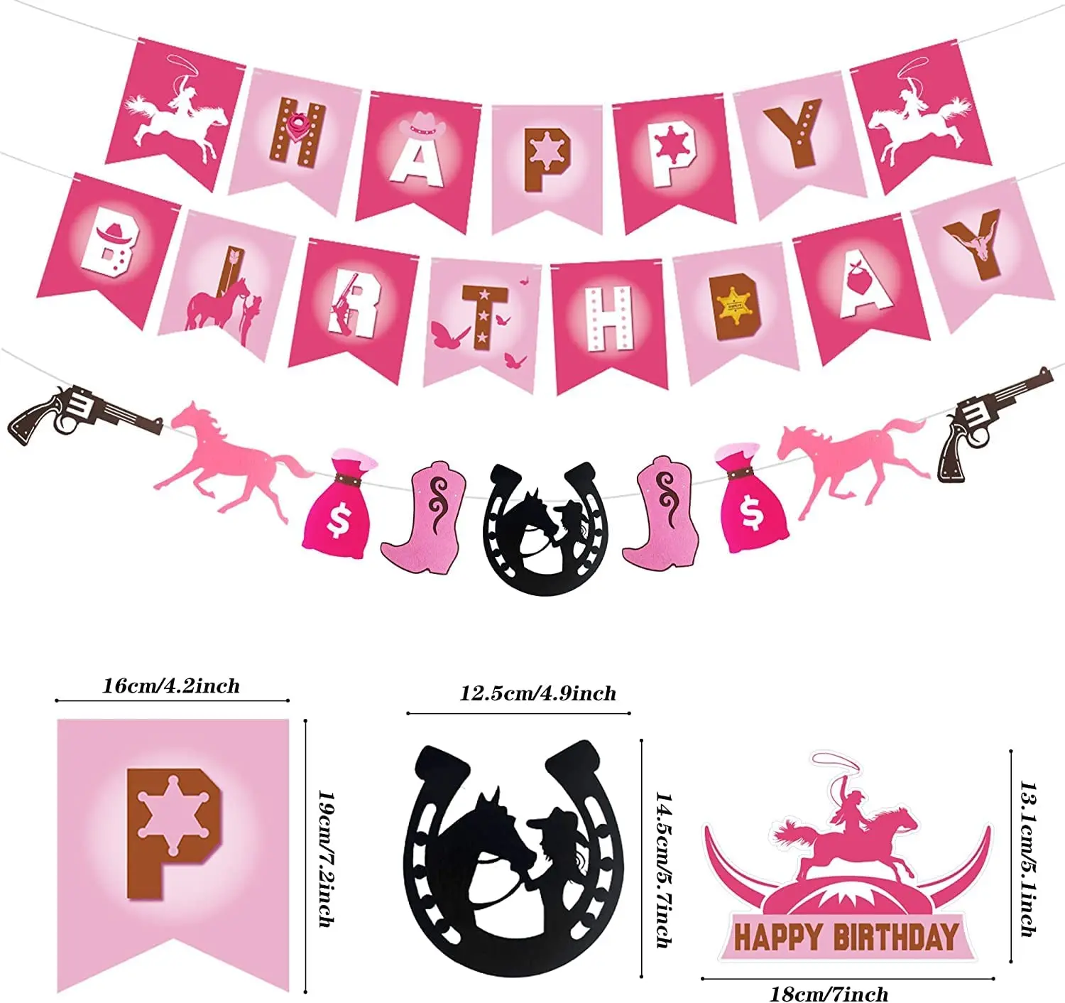 Western Cowgirl Birthday Party Decoration Disposable Tableware Pink Horse Party Plates Cups Horse Balloon Cowboy Party Supplies
