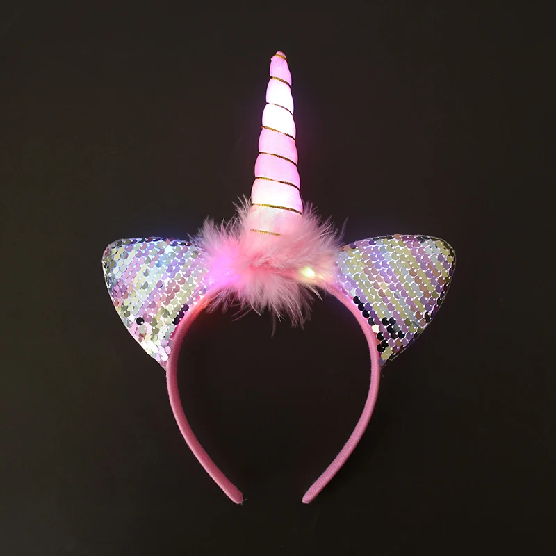 Unicorn Gifts for Girls LED Glowing Unicorn Headband Birthday Party Decorations Girls Hairbands With Lights