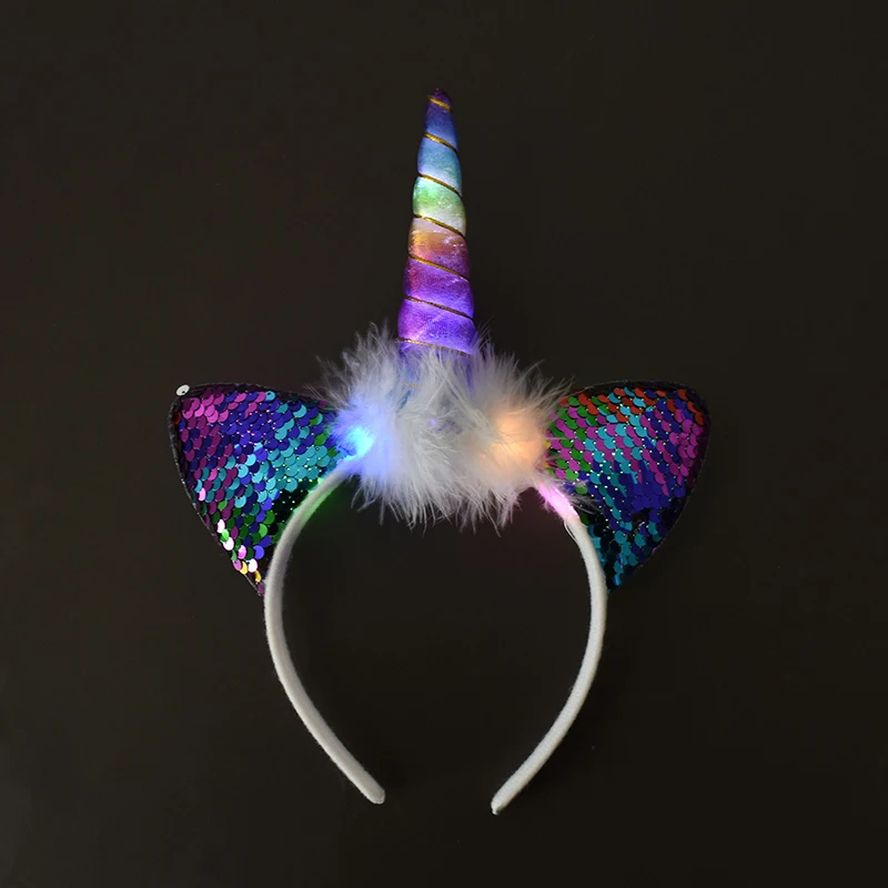 Unicorn Gifts for Girls LED Glowing Unicorn Headband Birthday Party Decorations Girls Hairbands With Lights