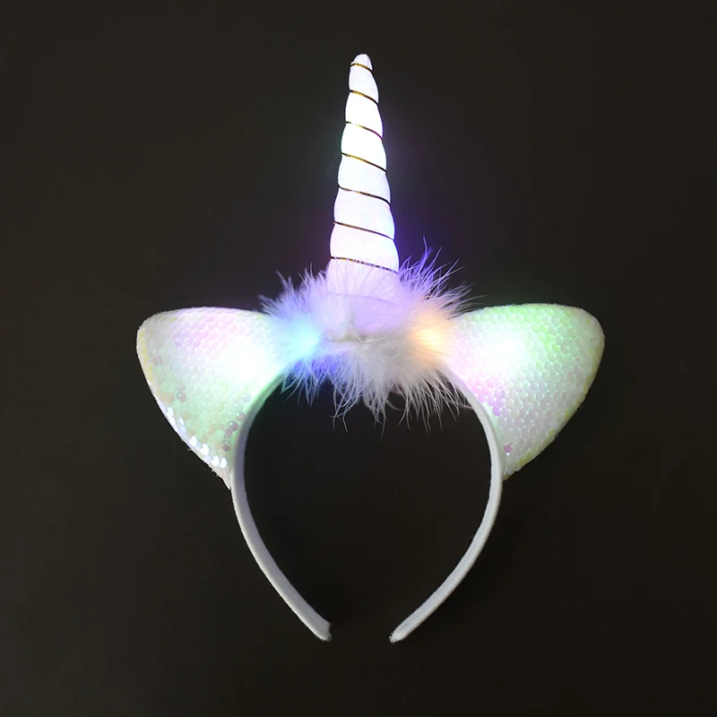 Unicorn Gifts for Girls LED Glowing Unicorn Headband Birthday Party Decorations Girls Hairbands With Lights