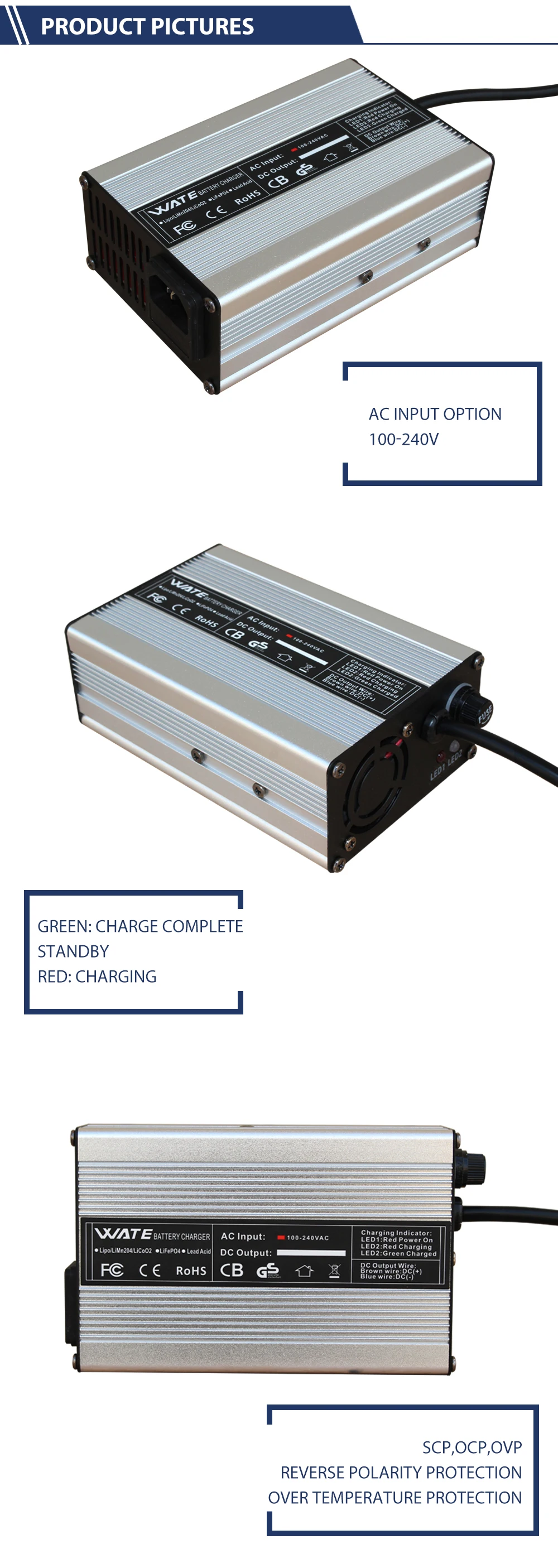 14.6V 10A LiFePO4 battery charger for 4S 12.8V 14.4V LiFePO4 battery pack battery smart charger