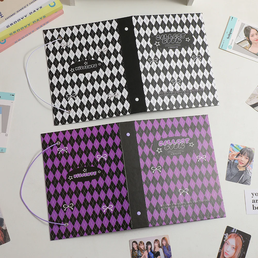 MINKYS Retro Rhombus A5 Kpop Photocard Binder Photo Cards Collect Book Storage Album Hardcover Notebook Korea Stationery