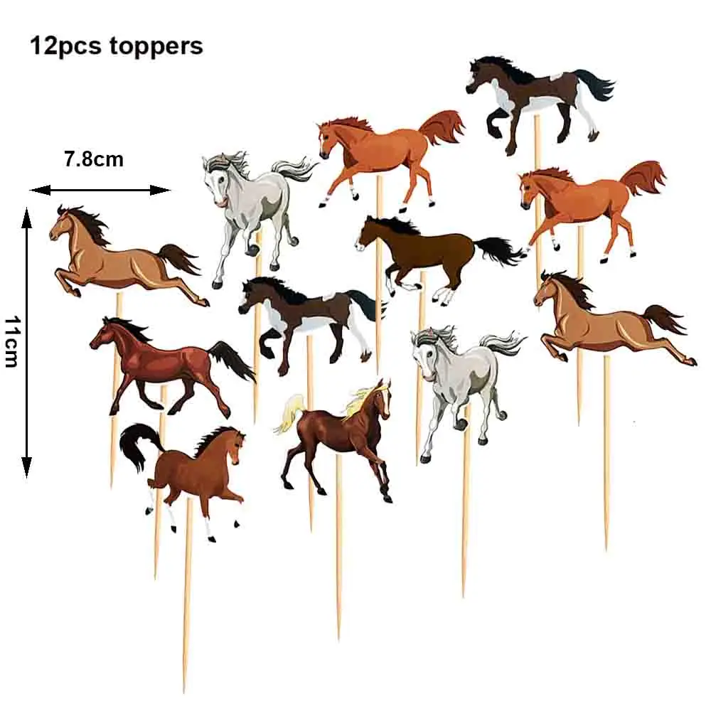 Horse Theme Party Supplies Horse Shape Cake Toppers Fence Horse Horse Racing Birthday Cowboys Cake Decorations Supplies