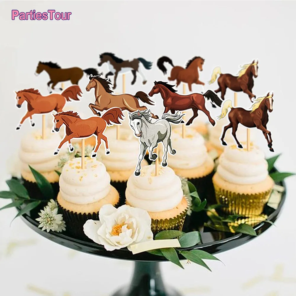 Horse Theme Party Supplies Horse Shape Cake Toppers Fence Horse Horse Racing Birthday Cowboys Cake Decorations Supplies