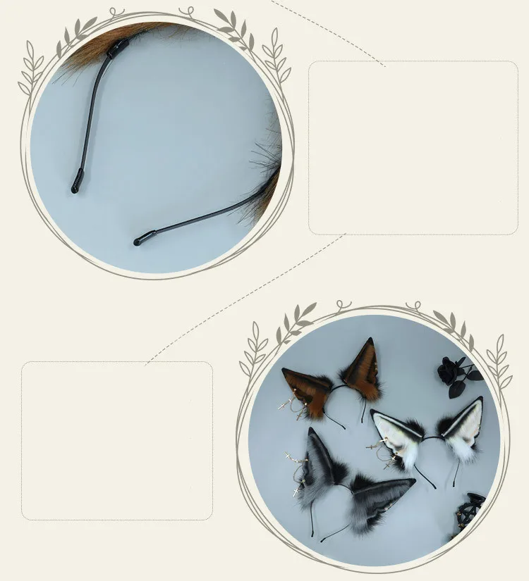 New Custom Halloween Furry Wolf Ear Headdress Simulation Anubis Hu Lang Ear Hair Hoop Beast Ear Cosplay Headband Accessories