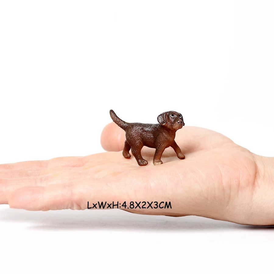 Realistic Mini Dog Figurines Labrador Poodle Bulldog Puppy Playset, Cake Topper Kids Birthday Party Table Decor Gift