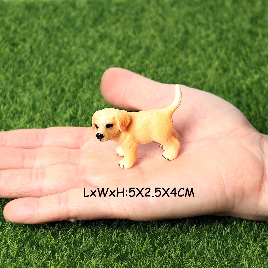 Realistic Mini Dog Figurines Labrador Poodle Bulldog Puppy Playset, Cake Topper Kids Birthday Party Table Decor Gift