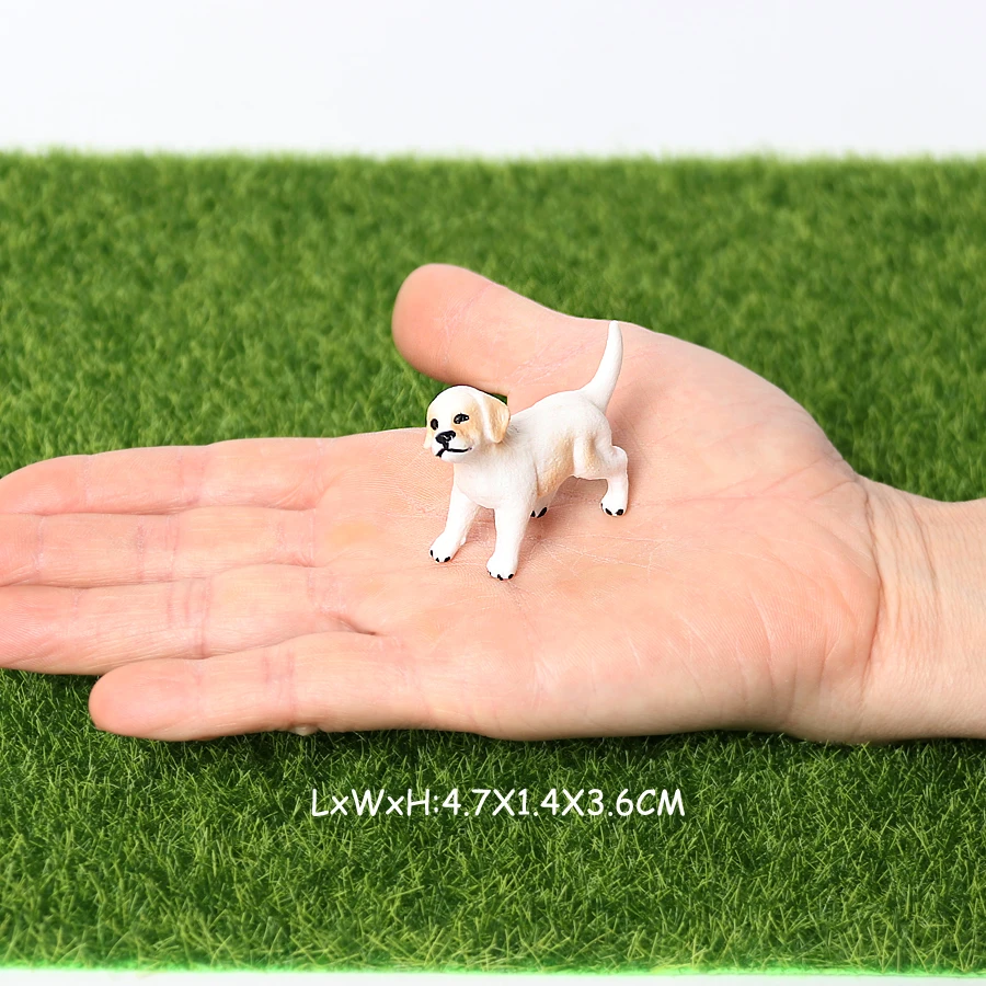 Realistic Mini Dog Figurines Labrador Poodle Bulldog Puppy Playset, Cake Topper Kids Birthday Party Table Decor Gift