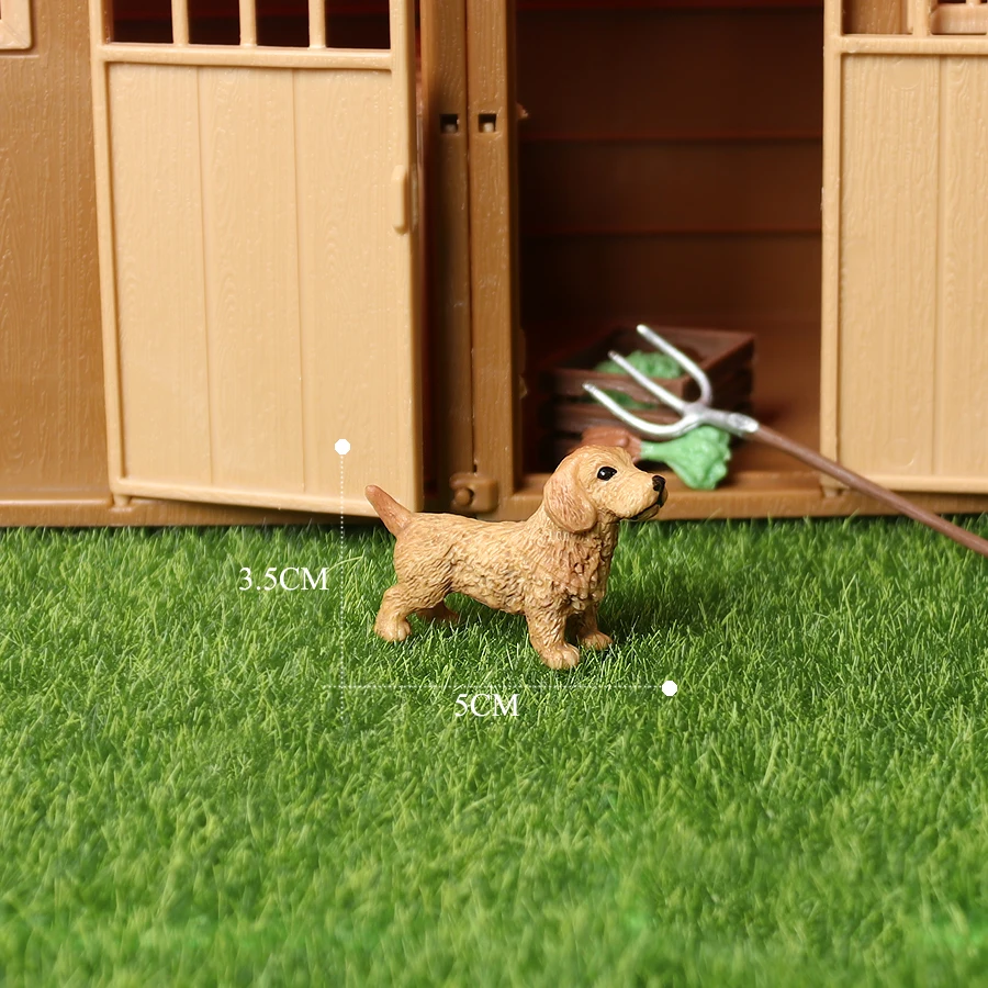 Realistic Mini Dog Figurines Labrador Poodle Bulldog Puppy Playset, Cake Topper Kids Birthday Party Table Decor Gift