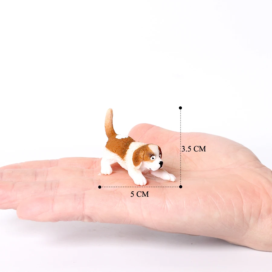 Realistic Mini Dog Figurines Labrador Poodle Bulldog Puppy Playset, Cake Topper Kids Birthday Party Table Decor Gift