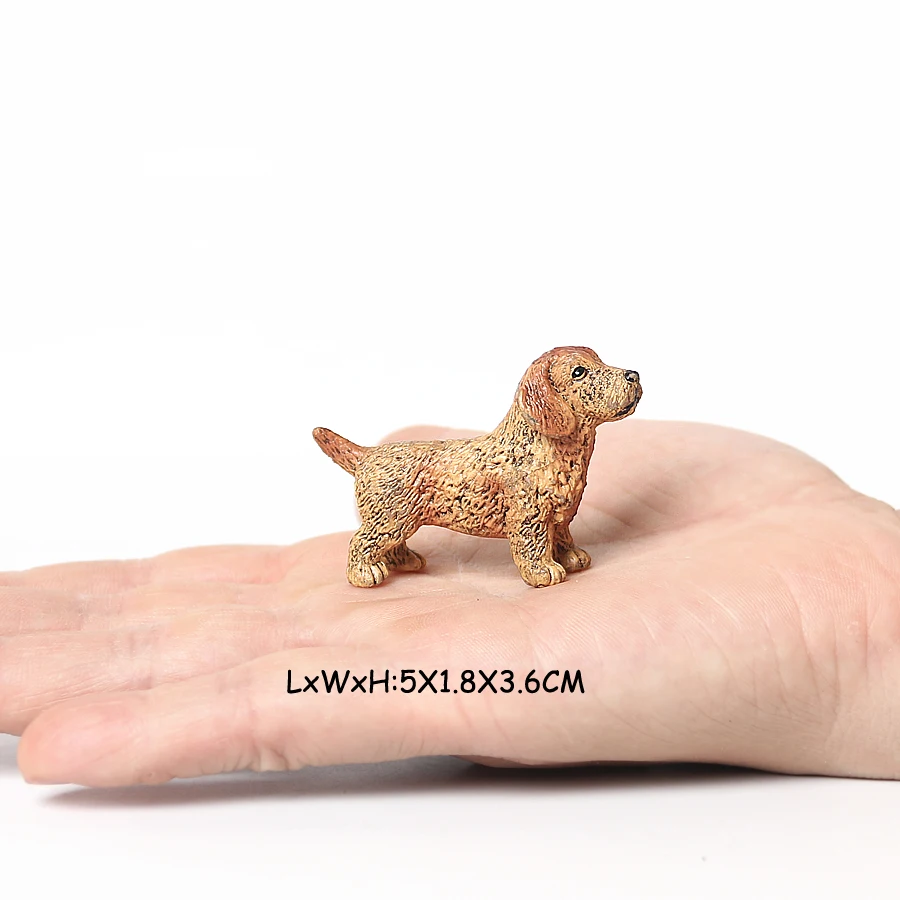 Realistic Mini Dog Figurines Labrador Poodle Bulldog Puppy Playset, Cake Topper Kids Birthday Party Table Decor Gift
