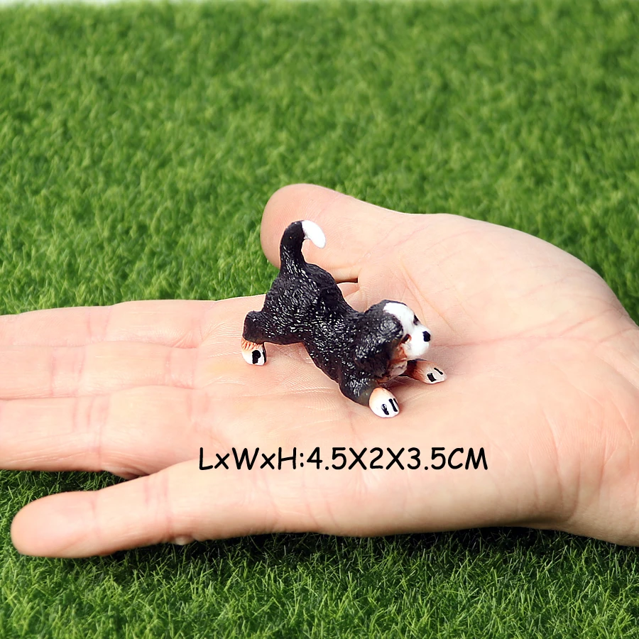 Realistic Mini Dog Figurines Labrador Poodle Bulldog Puppy Playset, Cake Topper Kids Birthday Party Table Decor Gift