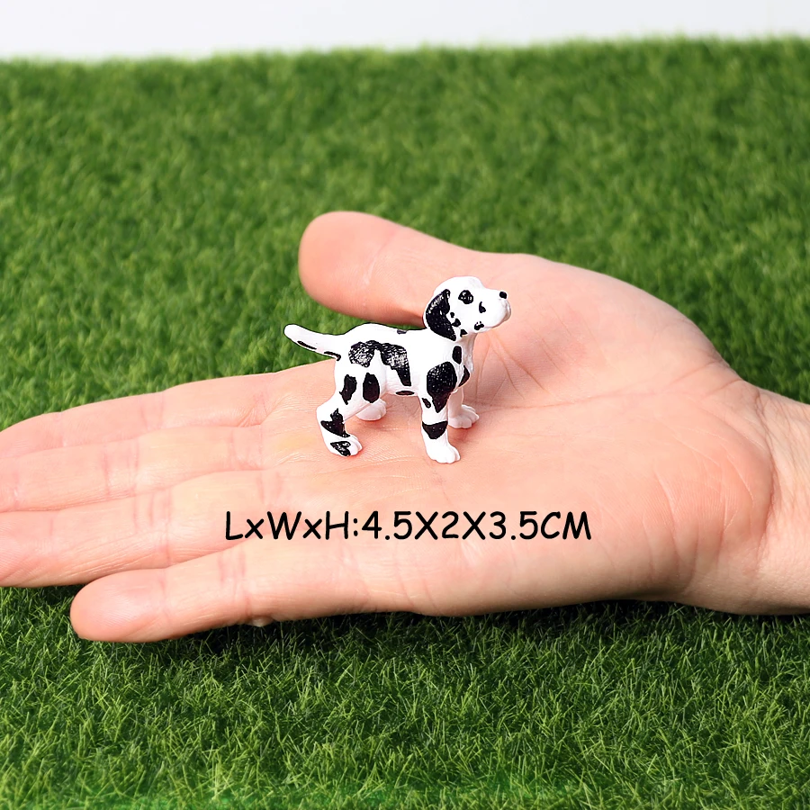 Realistic Mini Dog Figurines Labrador Poodle Bulldog Puppy Playset, Cake Topper Kids Birthday Party Table Decor Gift