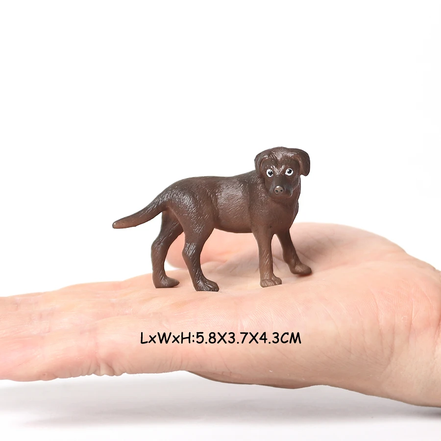 Realistic Mini Dog Figurines Labrador Poodle Bulldog Puppy Playset, Cake Topper Kids Birthday Party Table Decor Gift