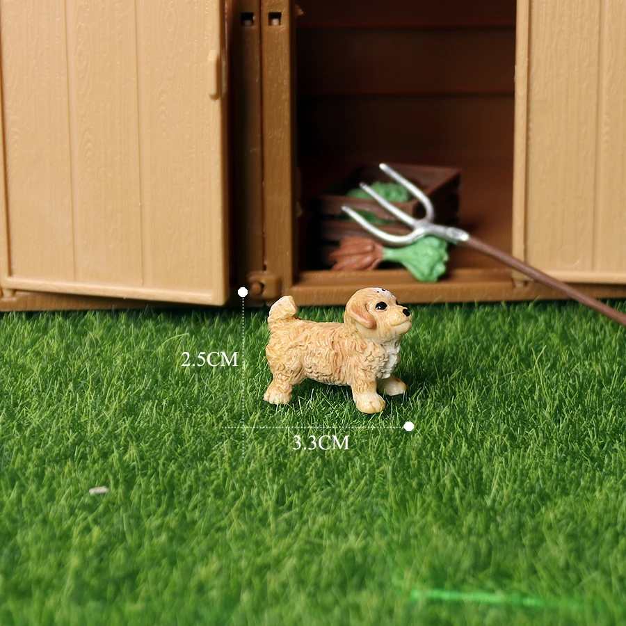Realistic Mini Dog Figurines Labrador Poodle Bulldog Puppy Playset, Cake Topper Kids Birthday Party Table Decor Gift