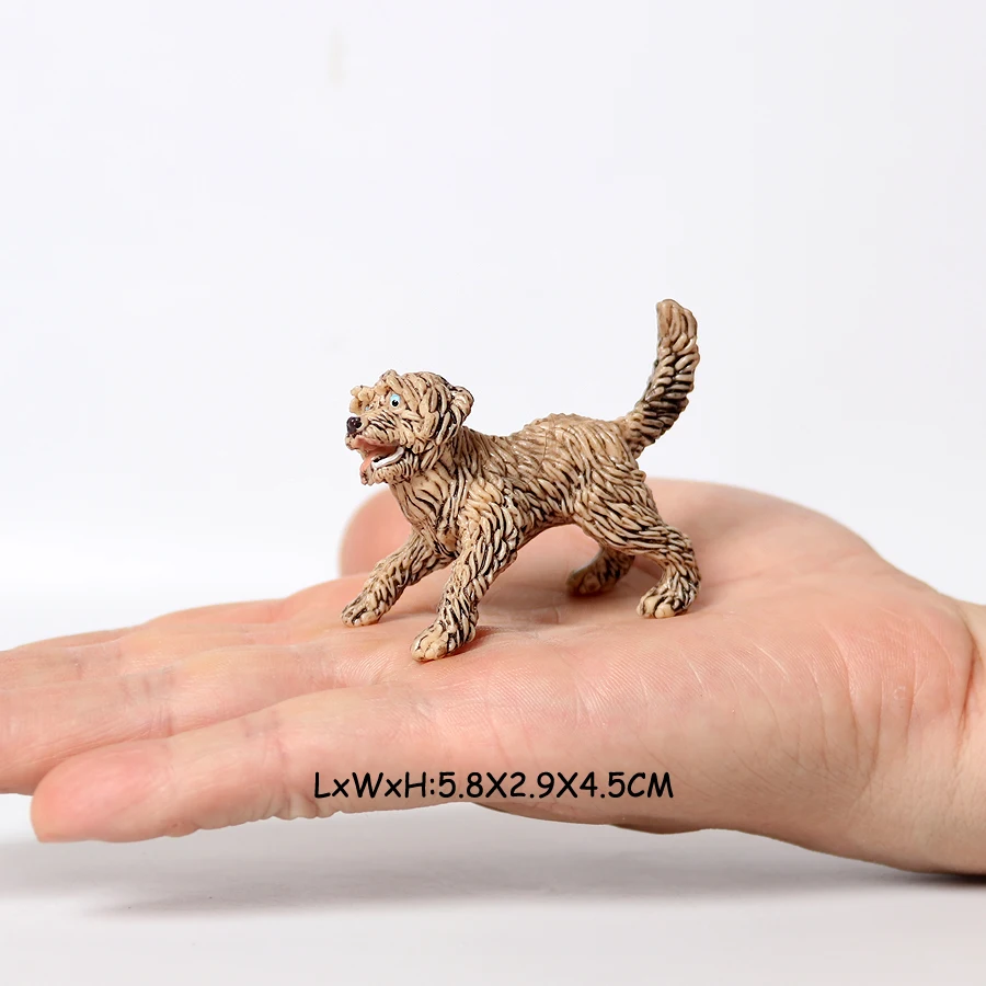 Realistic Mini Dog Figurines Labrador Poodle Bulldog Puppy Playset, Cake Topper Kids Birthday Party Table Decor Gift