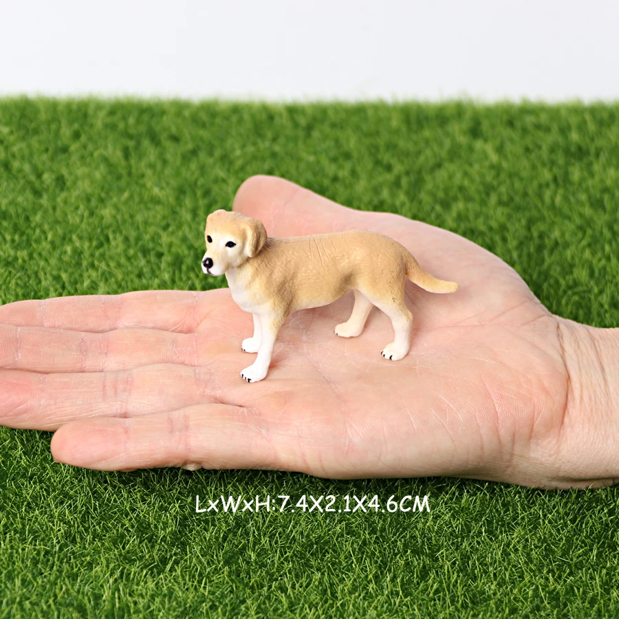 Realistic Mini Dog Figurines Labrador Poodle Bulldog Puppy Playset, Cake Topper Kids Birthday Party Table Decor Gift