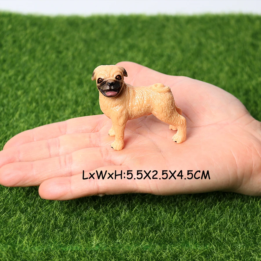 Realistic Mini Dog Figurines Labrador Poodle Bulldog Puppy Playset, Cake Topper Kids Birthday Party Table Decor Gift