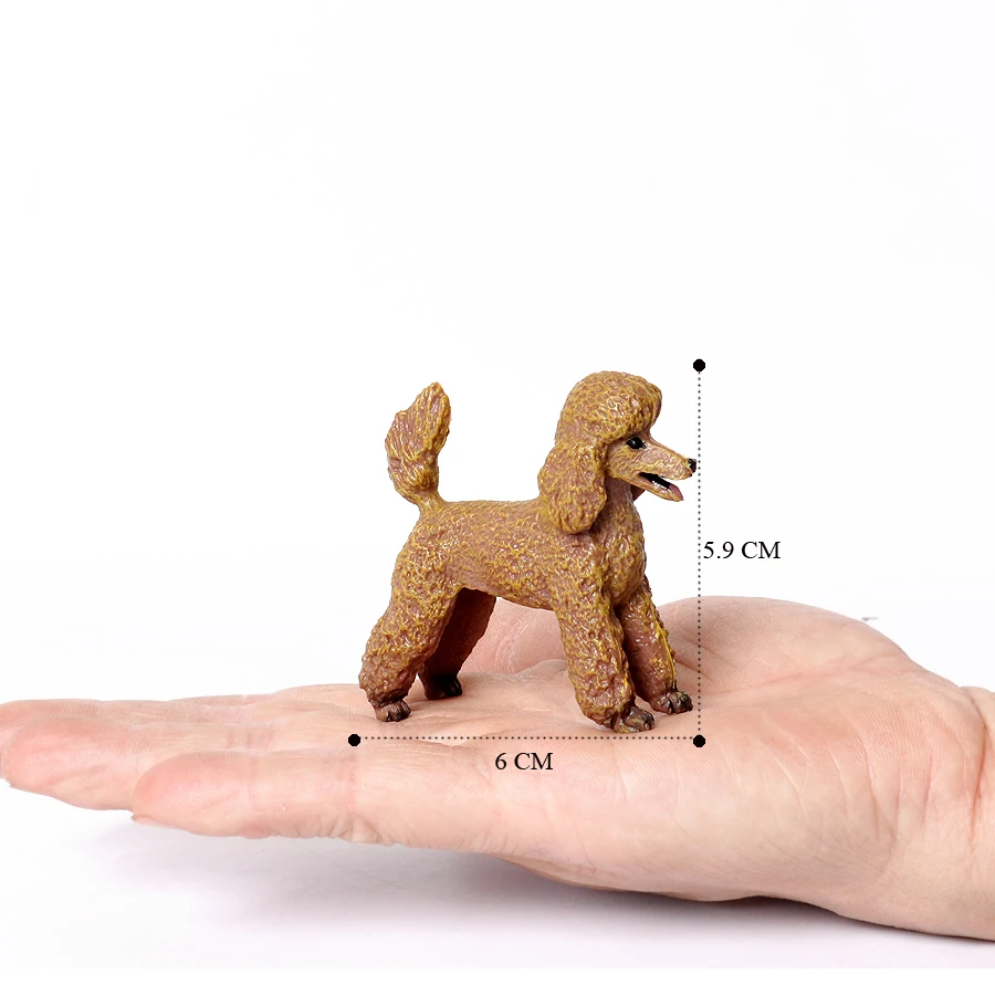 Realistic Mini Dog Figurines Labrador Poodle Bulldog Puppy Playset, Cake Topper Kids Birthday Party Table Decor Gift