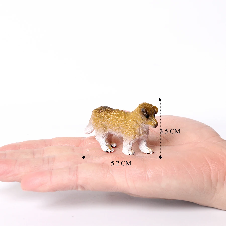 Realistic Mini Dog Figurines Labrador Poodle Bulldog Puppy Playset, Cake Topper Kids Birthday Party Table Decor Gift