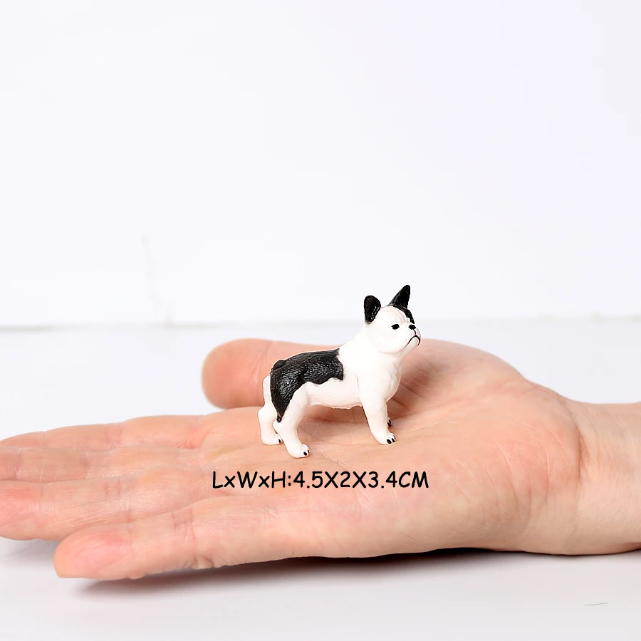 Realistic Mini Dog Figurines Labrador Poodle Bulldog Puppy Playset, Cake Topper Kids Birthday Party Table Decor Gift